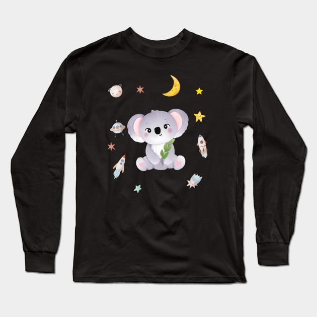 koala Long Sleeve T-Shirt by rabbitCOE